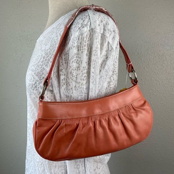 NWT Prago Pink Leather Shoulder Bag - Picture 1 of 7